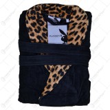 Halat de baie realizat din material plusat &ndash; Design leopard