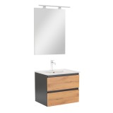 Mobilier complet de baie Vario Forte 60 antracit-stejar
