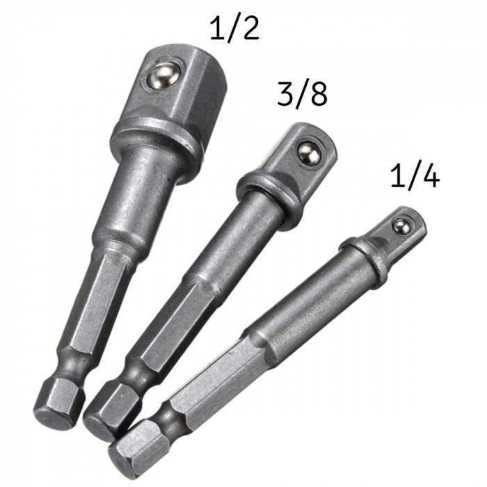 Set 3 adaptoare pentru scule de mana dimensiunile 12 38 si 14