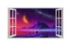 Autocolant decorativ, Fereastra, Planete, Multicolor, 83 cm, 222ST, Oem