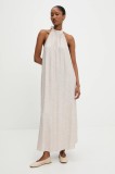 Answear Lab rochie din in culoarea bej, maxi, drept