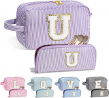 LIFE Personalizat Mare Cute Roz Machiaj Geantă - Inițial Cosmetic Travel Bag Lar