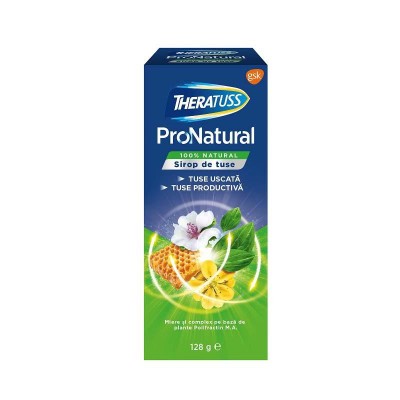 Sirop de Tuse Uscata si Productiva Theratuss ProNatural 128 grame Glaxosmithkline foto