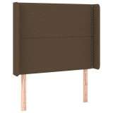 Cumpara ieftin Tablie de pat cu aripioare maro inchis 93x16x118/128 cm textil