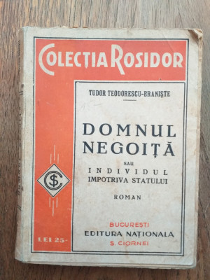 T. Teodorescu - Braniste - Domnul Negoita - Prima ed. 1932 foto