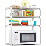 Raft extensibil, multifunctional, pentru bucatarie, baie, dormitor, din metal si plastic, eco-friendly, instalare usoara, alb/argintiu