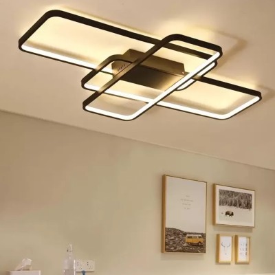Lustra LED cu Telecomanda Ianusis 96W Dimabila Negru foto