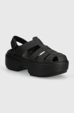 Crocs sandale Stomp Fisherman Sandal femei, culoarea negru, cu platforma, 209938