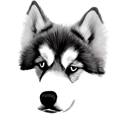 Sticker decorativ Caine Husky, Negru, 74 cm, 8144ST foto