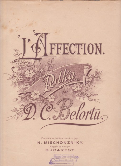 AS - PARTITURA - L&#039;AFFECTION, POLKA - D.C. BELORTU, polca pentru pian