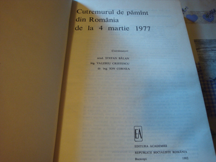 Cutremurul de pamant din Romania de la 4 martie 1977 - ( 1982 )