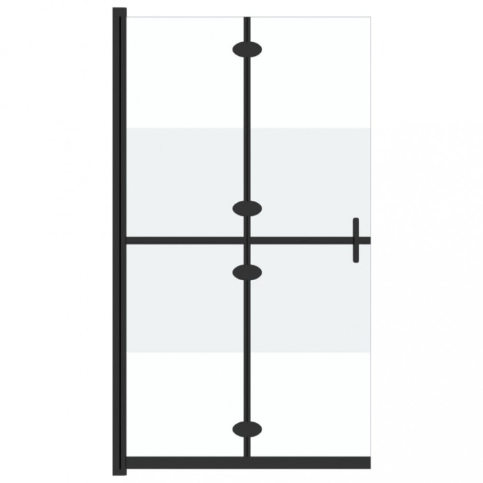 Perete dus walk-in pliabil, 70x190 cm, sticla ESG jumatate mata