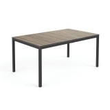 Porto nova 160 masă de grădină din plastic nuc-grafit