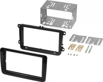 Cadru radio Seat VW Skoda 2 DIN negru luciu
