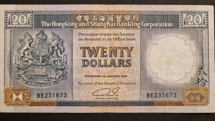 20 Dolari 1989 Hong Kong VF!!!