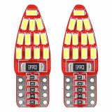 Bec de pozitie tip LED Canbus, T10 W2.1x9.5 W5W, 12V 2.5W, 24 SMD 3014 , culoare alb , AMIO, set 2 buc