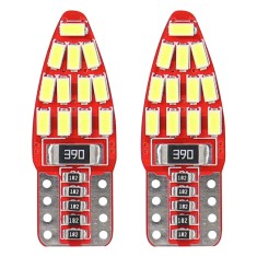 Bec de pozitie tip LED Canbus, T10 W2.1x9.5 W5W, 12V 2.5W, 24 SMD 3014 , culoare alb , AMIO, set 2 buc