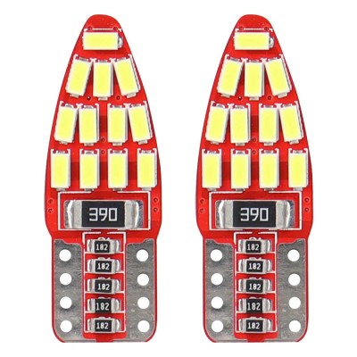 Bec de pozitie tip LED Canbus, T10 W2.1x9.5 W5W, 12V 2.5W, 24 SMD 3014 , culoare alb , AMIO, set 2 buc foto