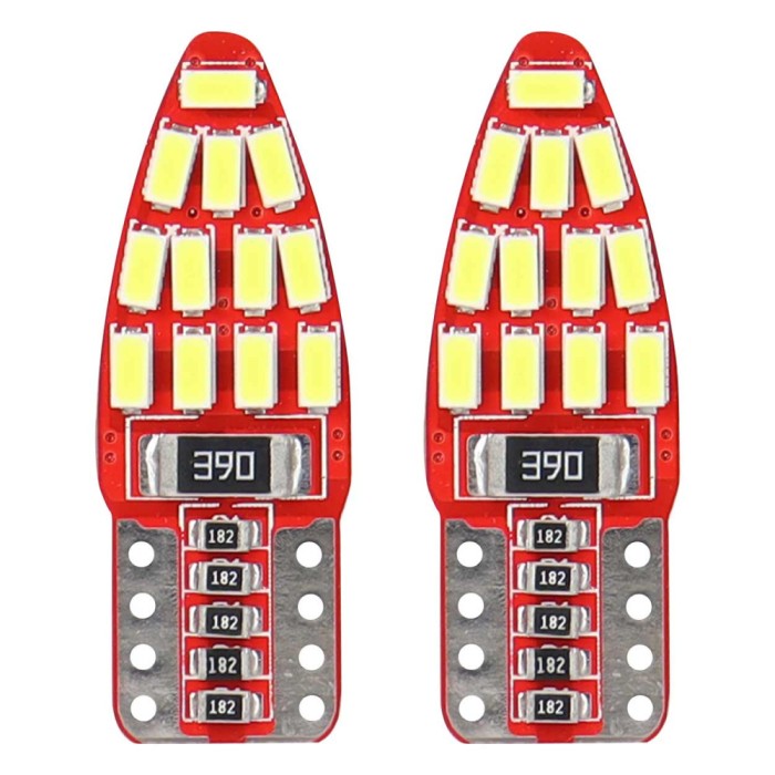 Bec de pozitie tip LED Canbus, T10 W2.1x9.5 W5W, 12V 2.5W, 24 SMD 3014 , culoare alb , AMIO, set 2 buc
