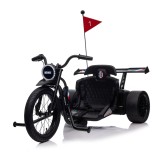 Cumpara ieftin Motocicleta electrica pentru copii intre 5-12 ani, Kinderauto Drift-Trike, 500W, 24V 10Ah, neagra