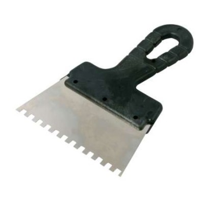 SPATULA INOX DINTATA CU MANER PLASTIC 150/8MM foto