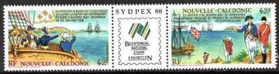 NOUA CALEDONIE 1988, Expozitie Filatelica, Corabii, serie neuzată, MNH foto