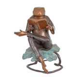 Broasca citind-statueta din bronz colorat TBA-79