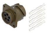 Conector militar dimensiune 18 soclu mamă PIN 5 oliv