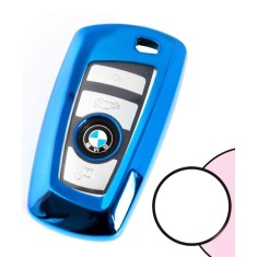 Husa Cheie Smartkey BMW 3/4 Butoane Albastra TPU+PC BMW Seria F