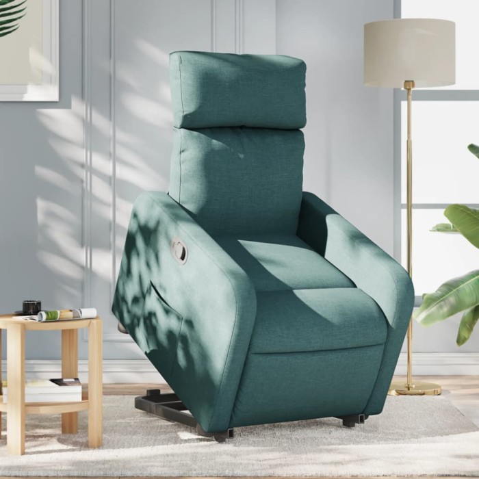 vidaXL Fotoliu rabatabil ridicare pe verticală, verde &icirc;nchis, textil 3206705