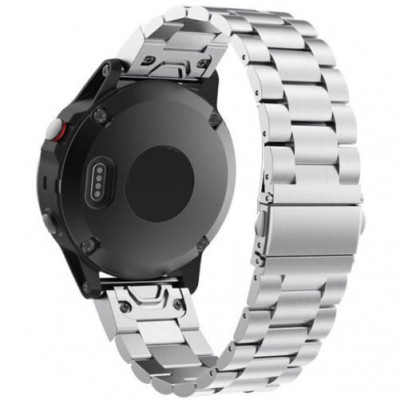 Curea iUni compatibila cu Garmin Fenix 7X / 6X / 5X Plus / 5X / 3 HR / 3, 26 mm, Steel Belt Silver foto