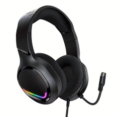Casti Gaming cu Microfon, Over-Ear, Surround Sound, RGB, Noise Cancel, Volum Control, Mic Rotativ 360&deg;, PC, PS4, PS5, Xbox, Switch, Negru