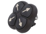 Comutator 4 Poziții 22mm Negru