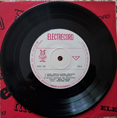 Disc Vinil - Florentin Iosif - La Birtuțu Din Pădure (7&amp;quot;, Mono, RE, Whi)-Electrecord - EPC 725 foto
