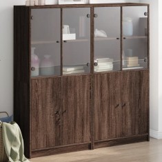 vidaXL Bibliotecă cu uși, stejar maro, 136x37x142 cm, lemn compozit 3206530