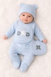 Set bleu Serde Baby &bdquo;I Love Dad&rdquo; &ndash; 5 piese din bumbac (Marime Disponibila: 0-3