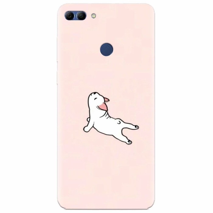 Husa silicon pentru Huawei Y9 2018, Cute Dog Streching Husa silicon pentru Huawei Y9 2018, Cute Dog Streching
