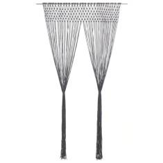Gossi perdea macrame, antracit, 140 x 240 cm, bumbac