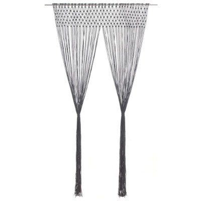 Gossi perdea macrame, antracit, 140 x 240 cm, bumbac foto