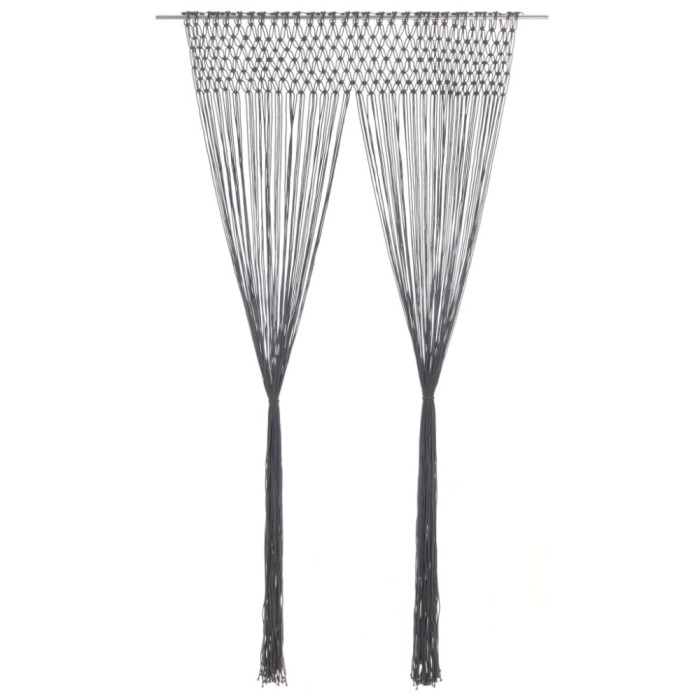 Gossi perdea macrame, antracit, 140 x 240 cm, bumbac