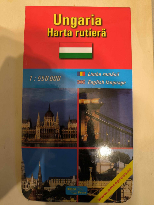 UNGARIA - Harta rutiera scara 1:550000