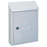 Cutie postala alba, interior/exterior, otel galvanizat, 21x7x30 cm