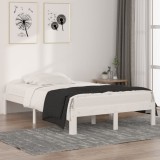 vidaXL Cadru de pat mic dublu, alb, 120x190 cm, lemn masiv 810336