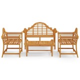 Set mobilier de gradina, 4 piese, lemn masiv de tec