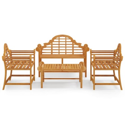 Set mobilier de gradina, 4 piese, lemn masiv de tec foto