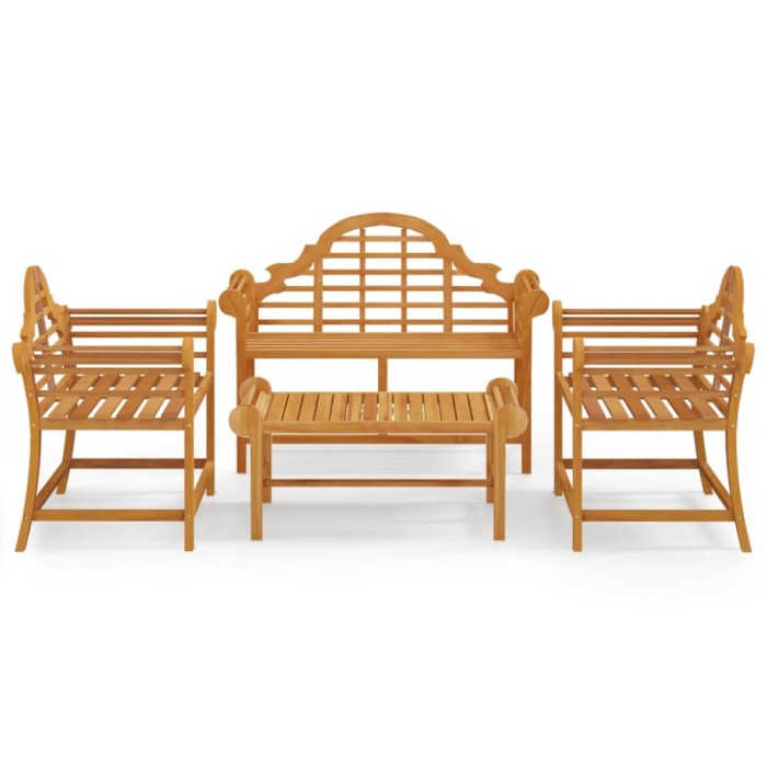 Set mobilier de gradina, 4 piese, lemn masiv de tec