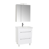 Set Baza, lavoar baie GN0541 cu sertare si oglinda Celine - 60 cm alb