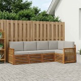 vidaXL Set canapea sectională cu pernă 4 pcs Natural și gri deschis 3384357