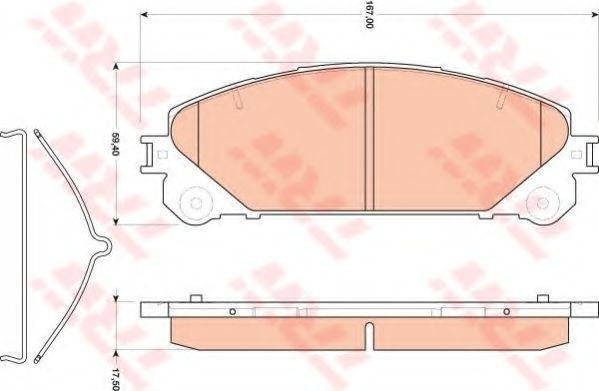 Set placute frana,frana disc LEXUS NX (ZGZ1, AGZ1, AYZ1) (2014 - 2016) TRW GDB3484