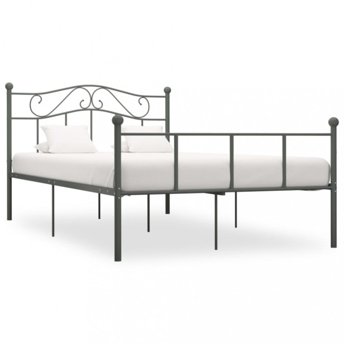 vidaXL Cadru de pat, gri, 120 x 200 cm, metal 284532